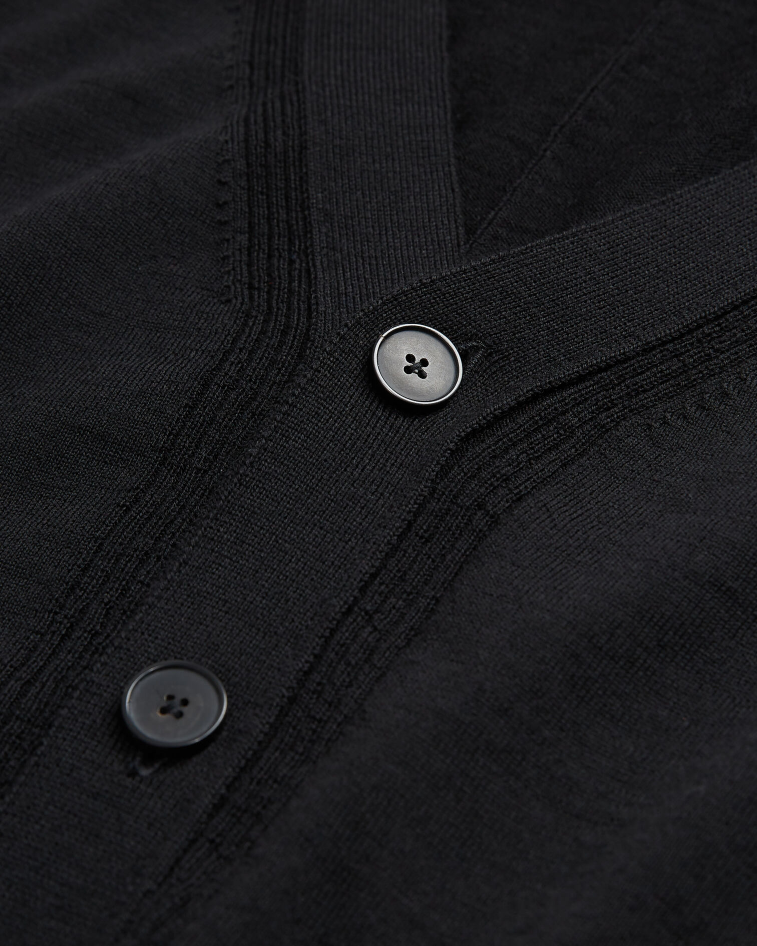 Fine black merino cardigan, BLACK, hi-res image number null