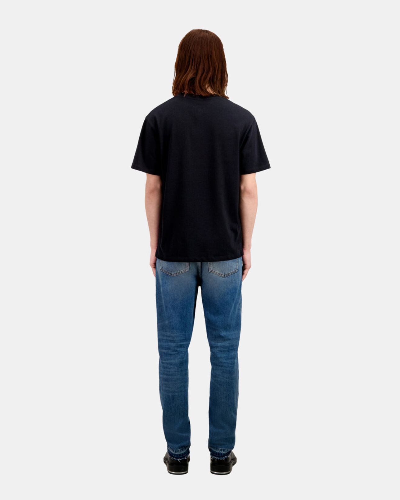 The Kooples HOMME BLACK t-shirt homme noir avec sérigraphie flaming wheel