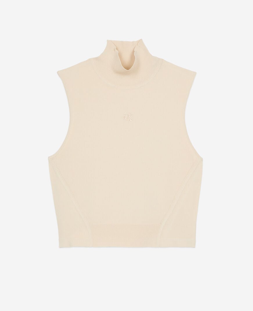 The Kooples FEMME BEIGE TAUPE top en maille beige