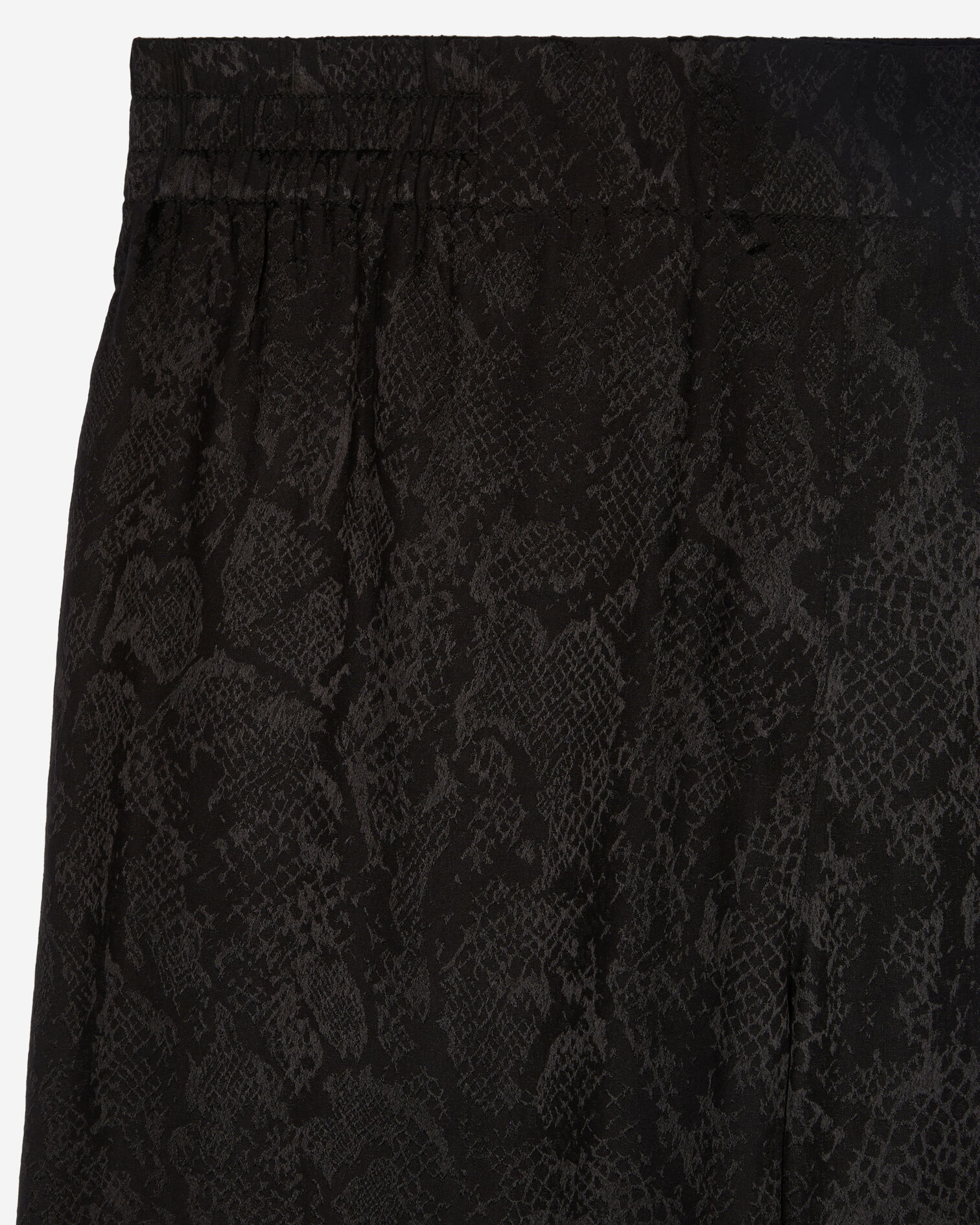Black snakeskin jacquard trousers, BLACK, hi-res image number null
