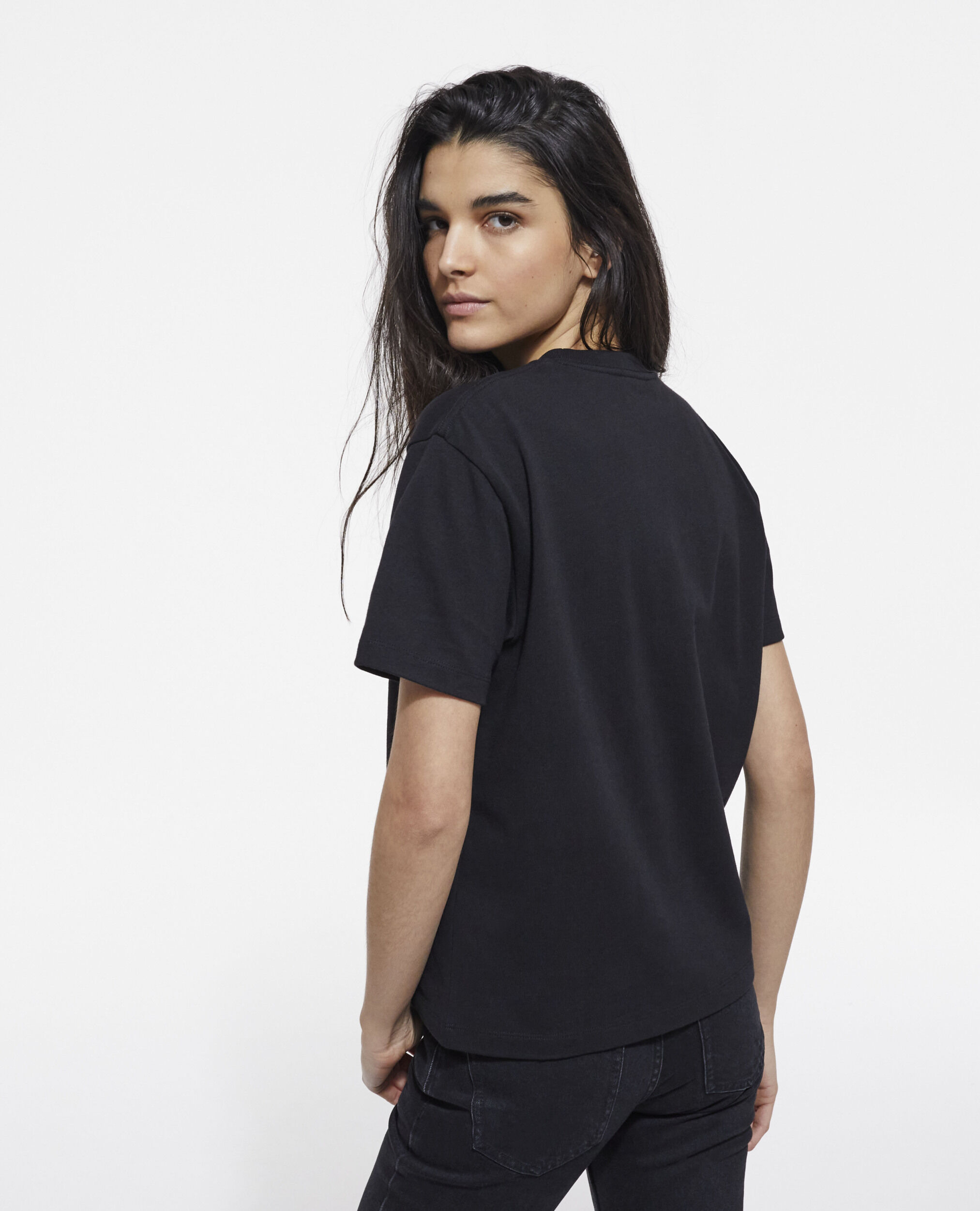 T-shirt logo noir, BLACK, hi-res image number null