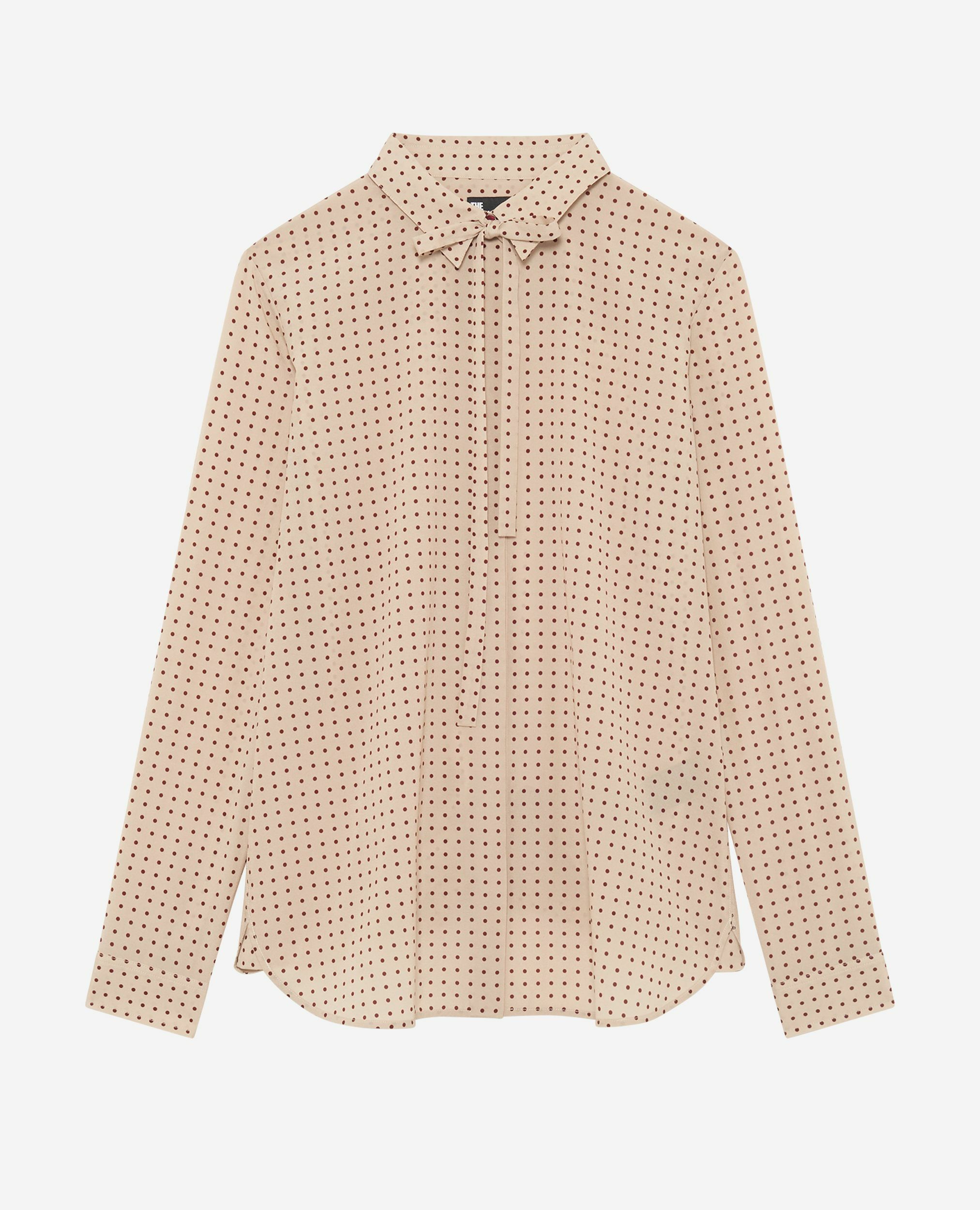Chemise avec lavallière à pois beige, BEIGE / RED, hi-res image number null