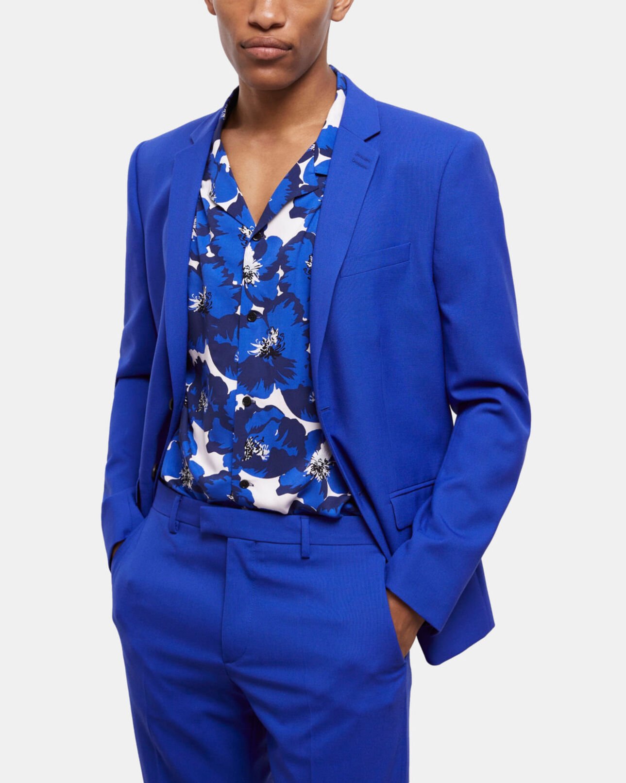The Kooples HOMME BLUE BRUT veste de costume bleue