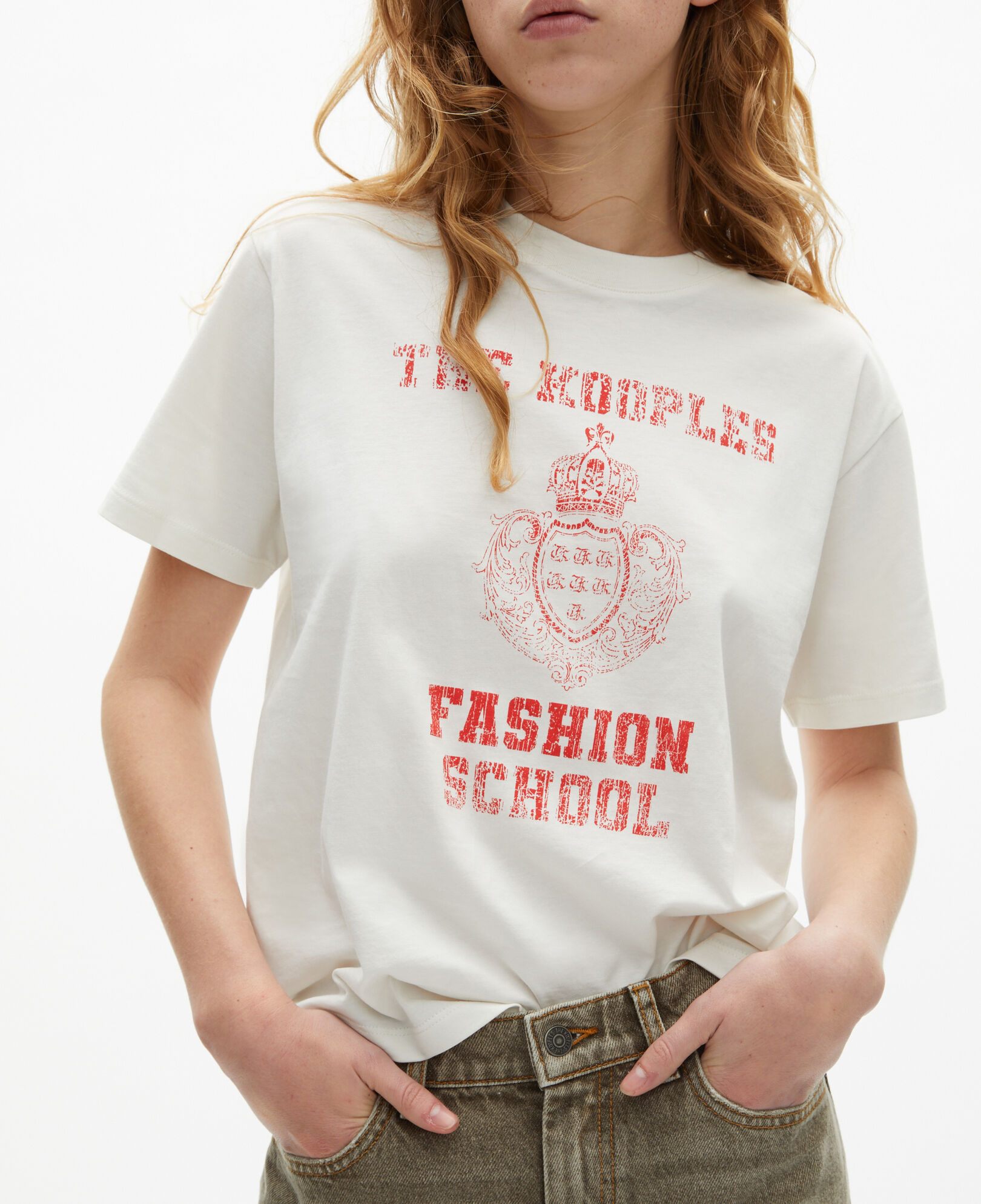 The Kooples WOMEN ECRU t-shirt with ecru screen printing