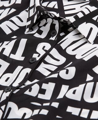 The Kooples FEMME BLACK / WHITE chemise fluide tape logo