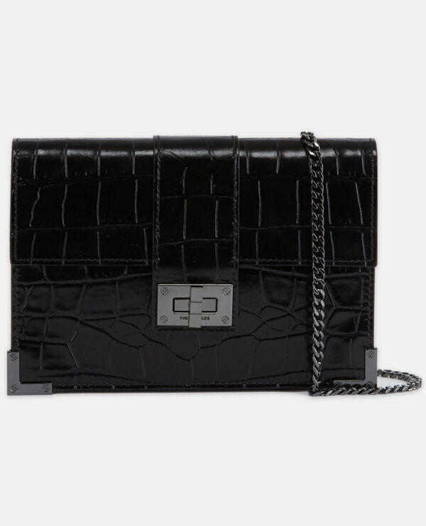 medium emily pouch in black leather