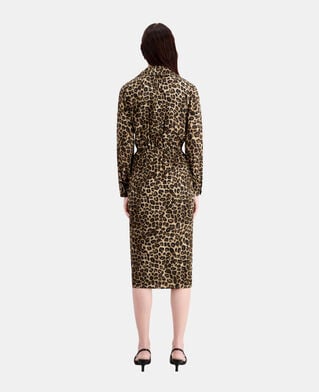 The Kooples WOMEN LEOPARD printed silk midi dress