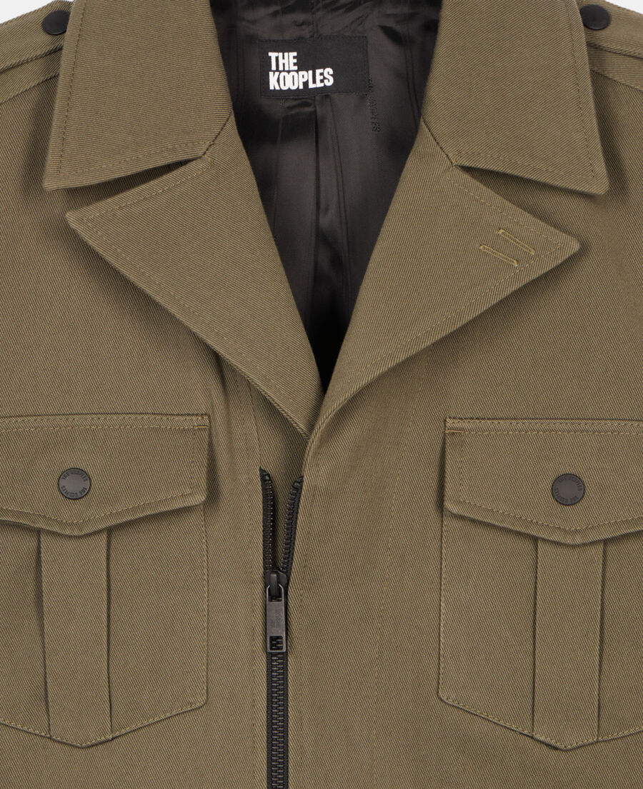 The Kooples MEN OLIVE NIGHT khaki officer-style jacket