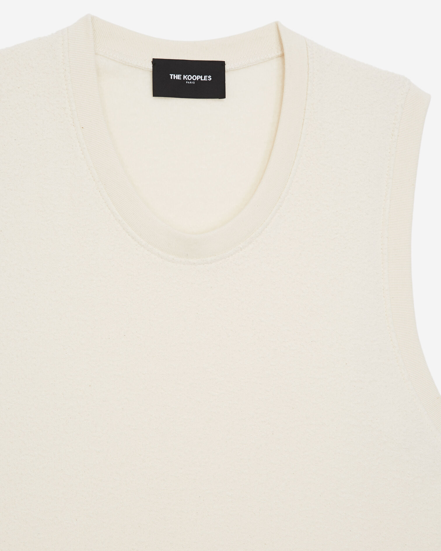 T-shirt écru coton sans manches, OFF WHITE, hi-res image number null