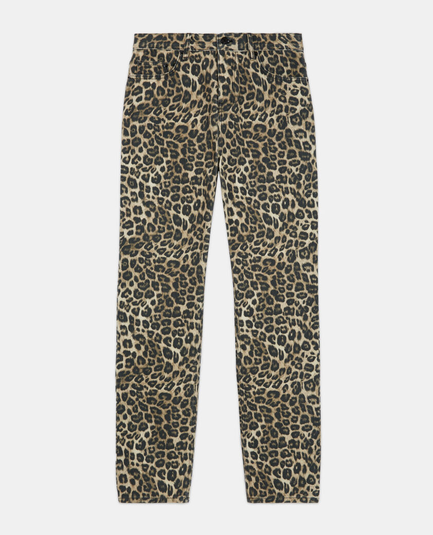 The Kooples H LEOPARD leopard print straight-cut jeans