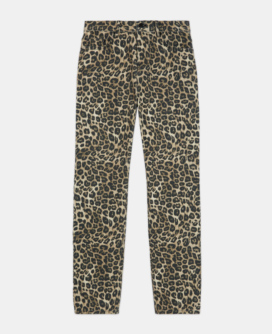 The Kooples H LEOPARD leopard print straight-cut jeans
