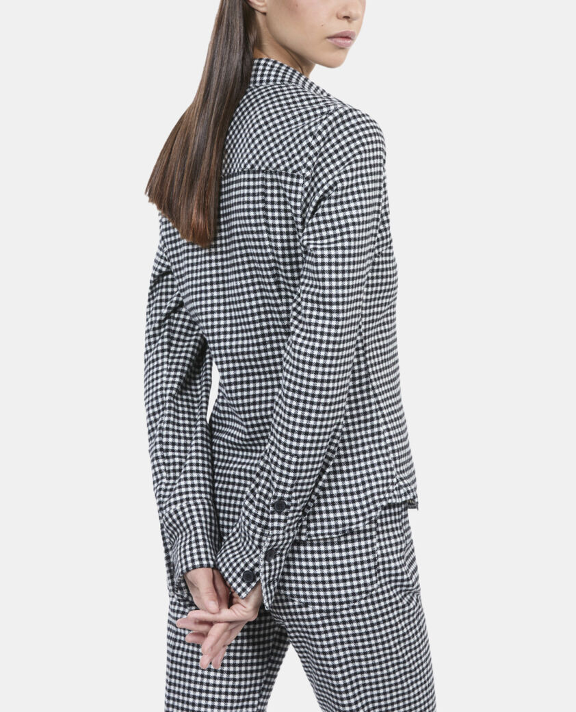 The Kooples WOMEN BLACK WHITE vicky check shirt