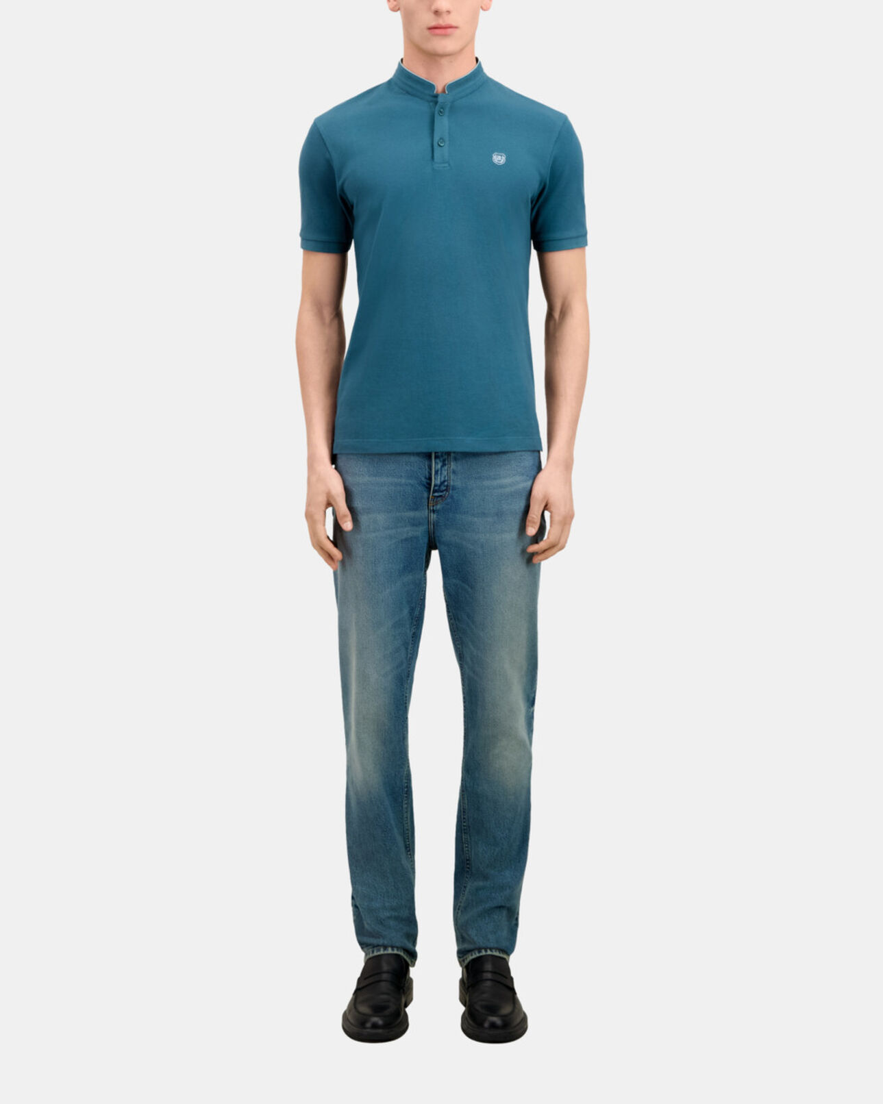 The Kooples HOMME BLUE PETROL polo bleu profond en coton