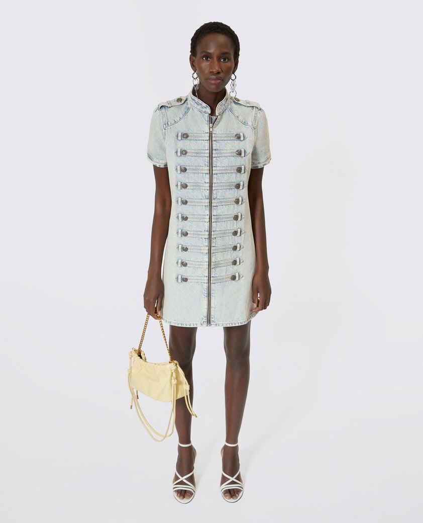 The Kooples DAMEN BABY BLUE kurzes kleid aus blauem denim