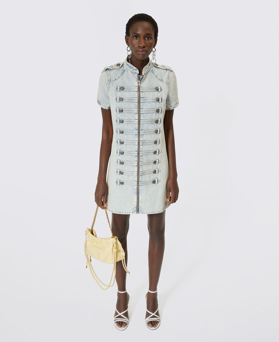 The Kooples DAMEN BABY BLUE kurzes kleid aus blauem denim