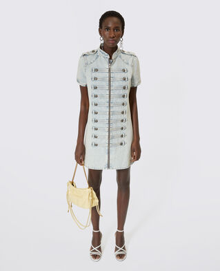 The Kooples DAMEN BABY BLUE kurzes kleid aus blauem denim