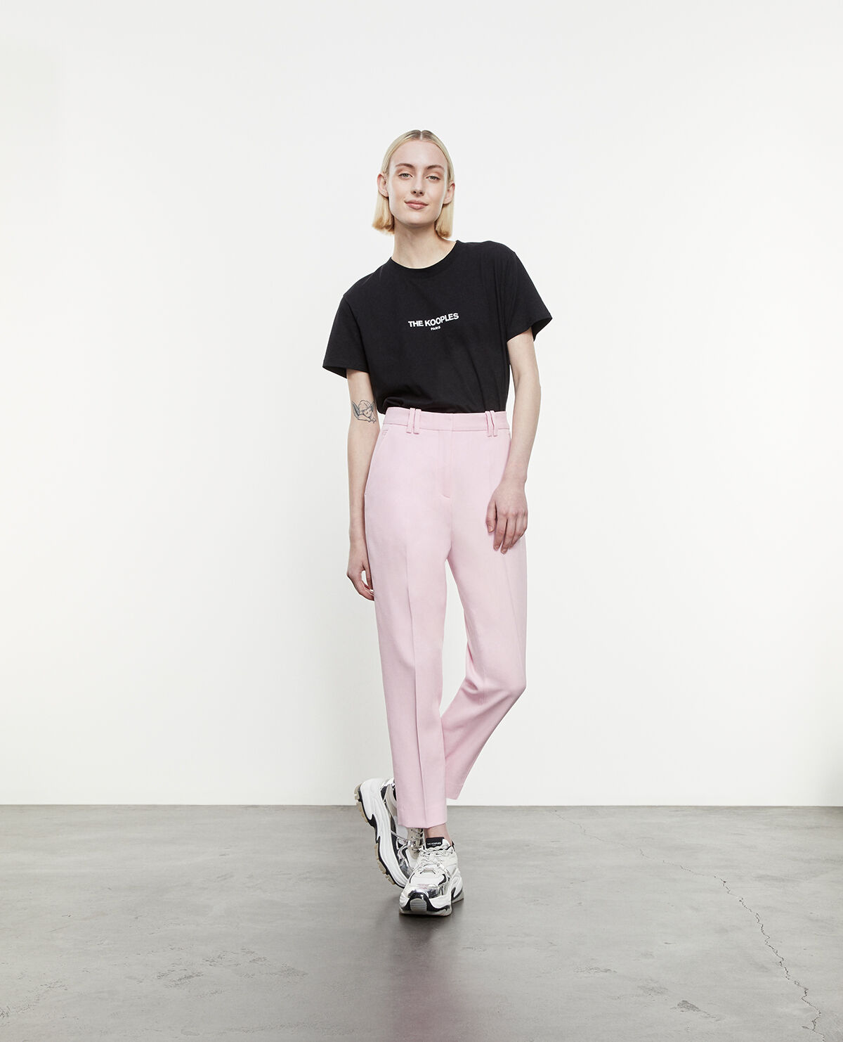 Pink suit pants in wool