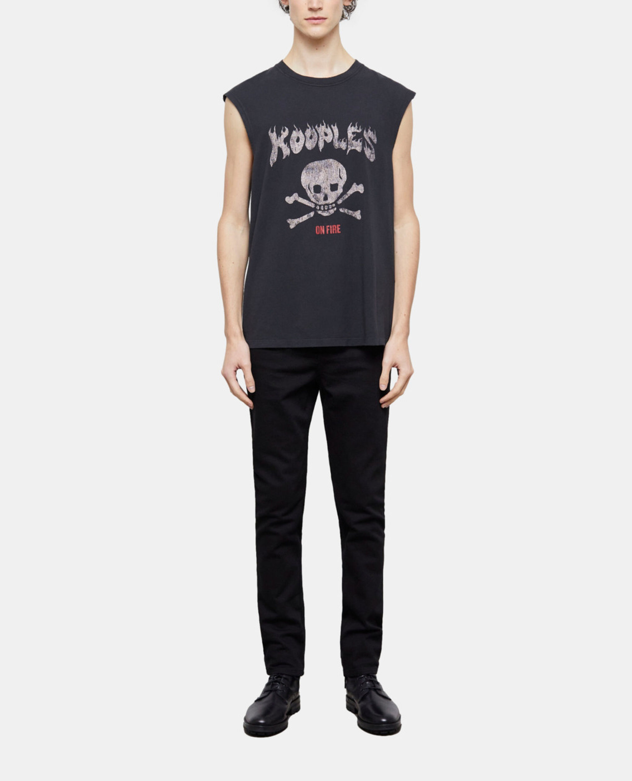 Camiseta serigrafiada negra, BLACK WASHED, hi-res image number null