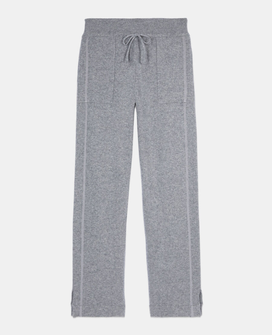 The Kooples FEMME MIDDLE GREY MEL pantalon en laine et cachemire gris