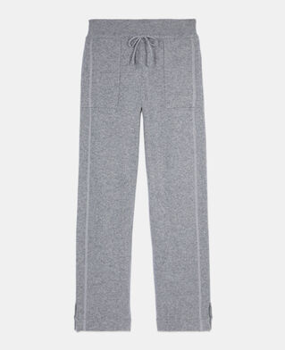 The Kooples FEMME MIDDLE GREY MEL pantalon en laine et cachemire gris