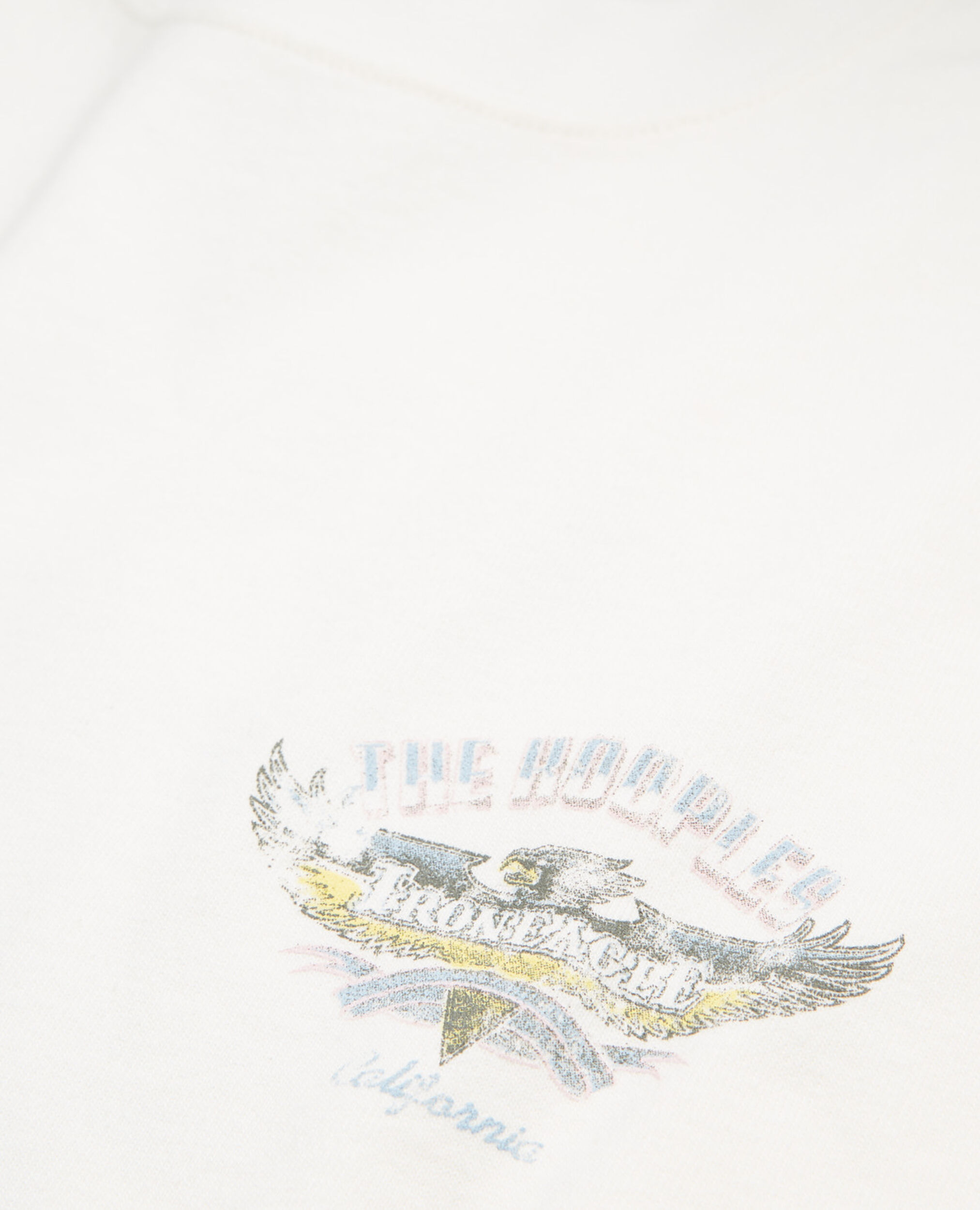White cotton printed T-shirt w/ long sleeves, ECRU, hi-res image number null