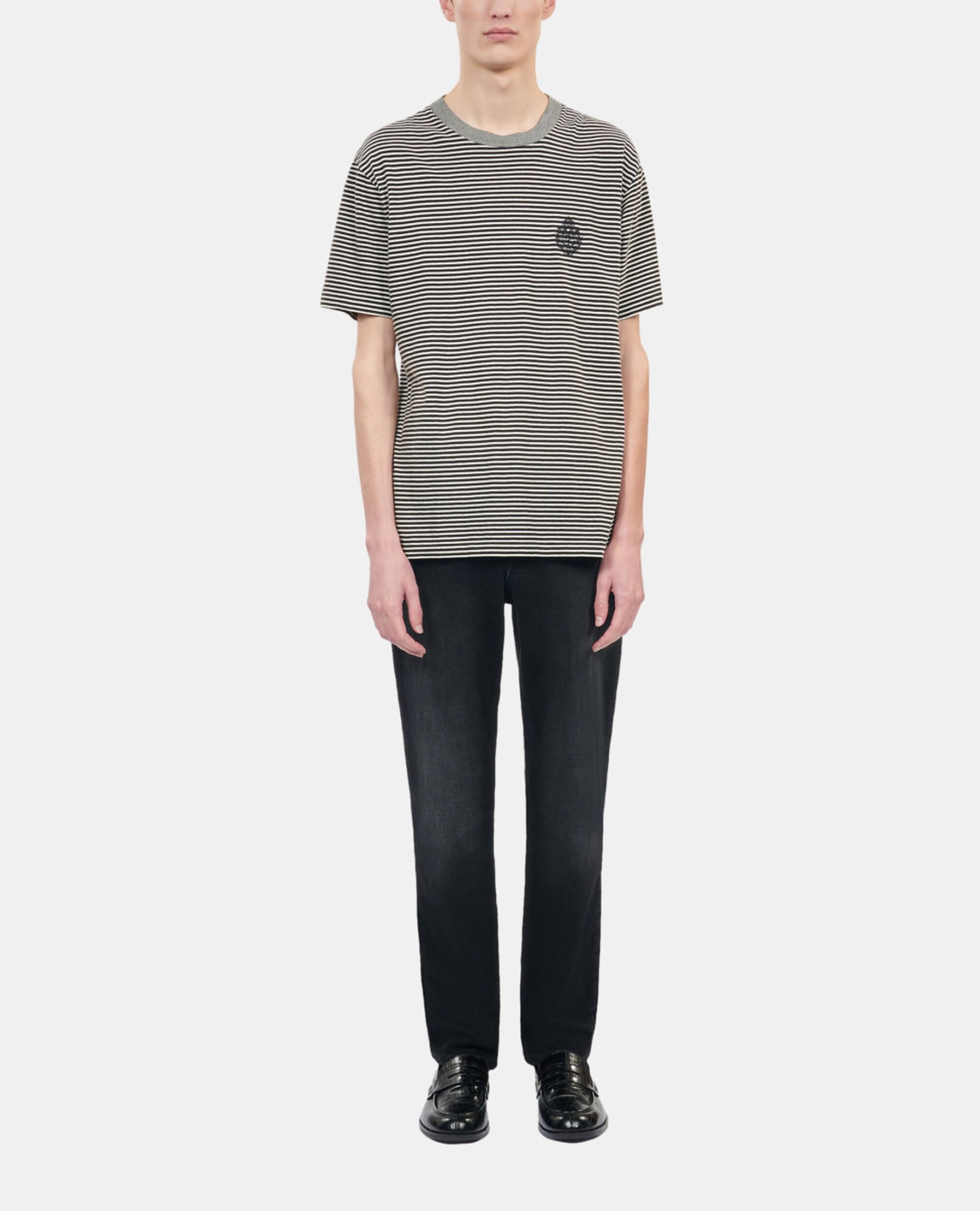 Striped Blazon t-shirt, BLACK / WHITE, hi-res image number null