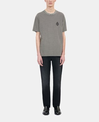 The Kooples H BLACK / WHITE striped blazon t-shirt