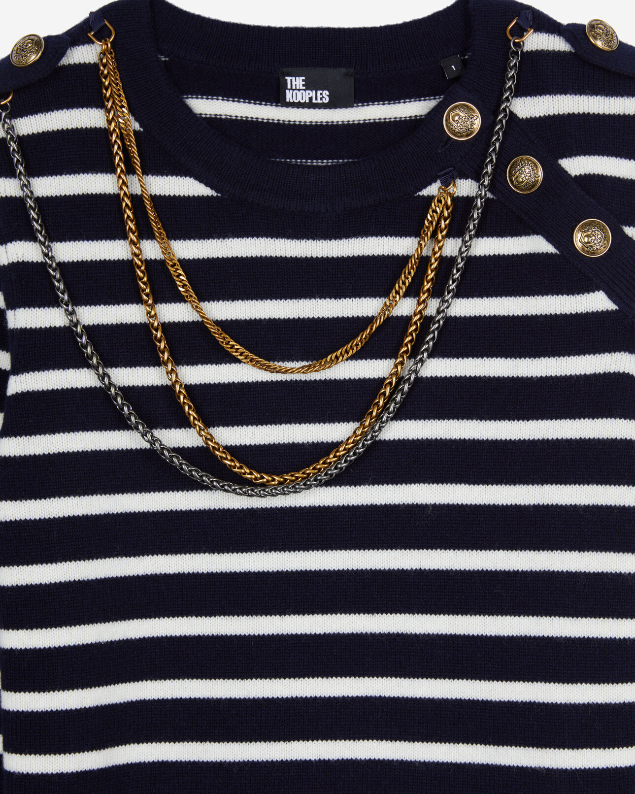 The Kooples MUJER WHITE / BLUE jersey lana rayas