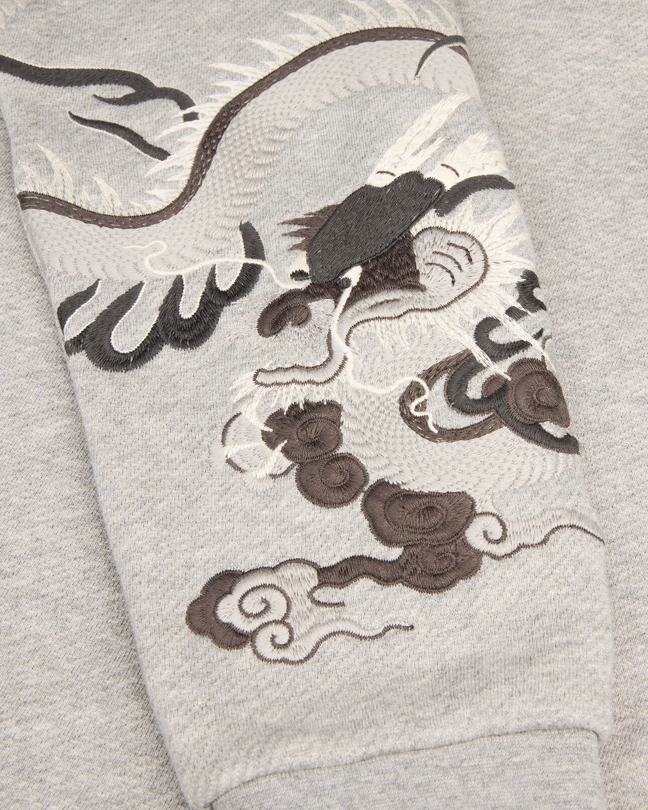 The Kooples HOMME GREY MELANGE sweatshirt brodé à capuche gris
