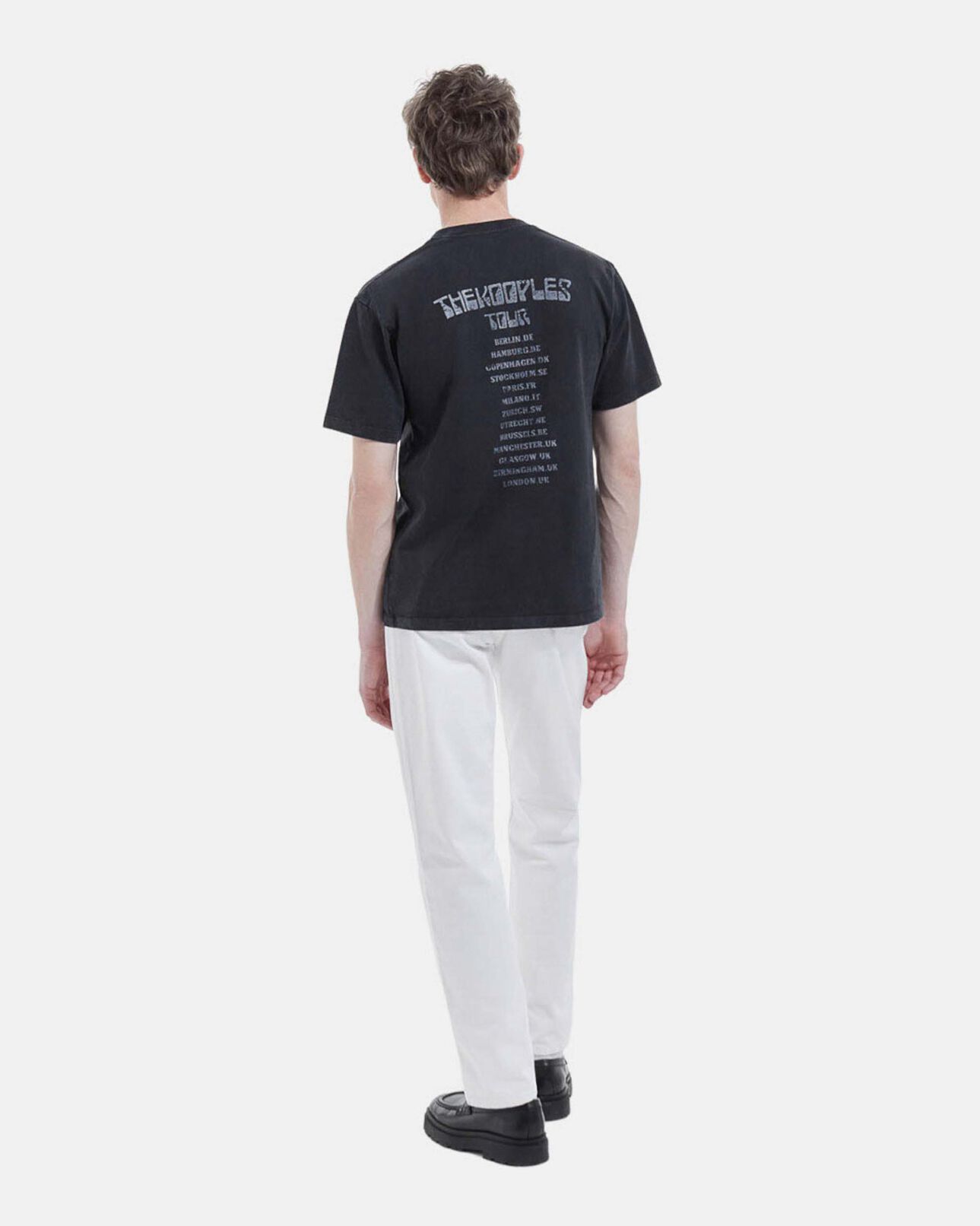 The Kooples MEN BLACK WASHED printed t-shirt