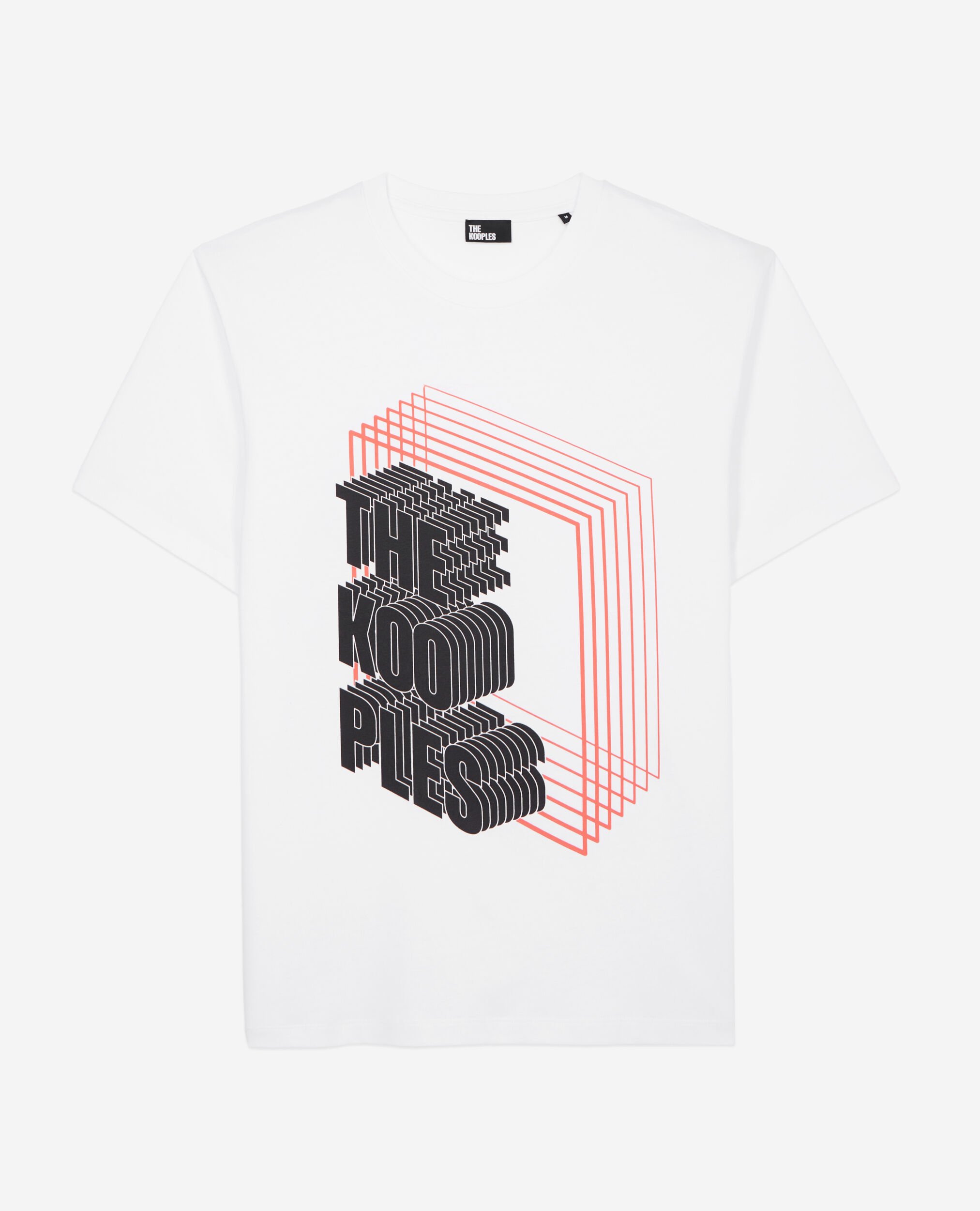 Men's white t-shirt with Neon logo serigraphy, WHITE, hi-res image number null