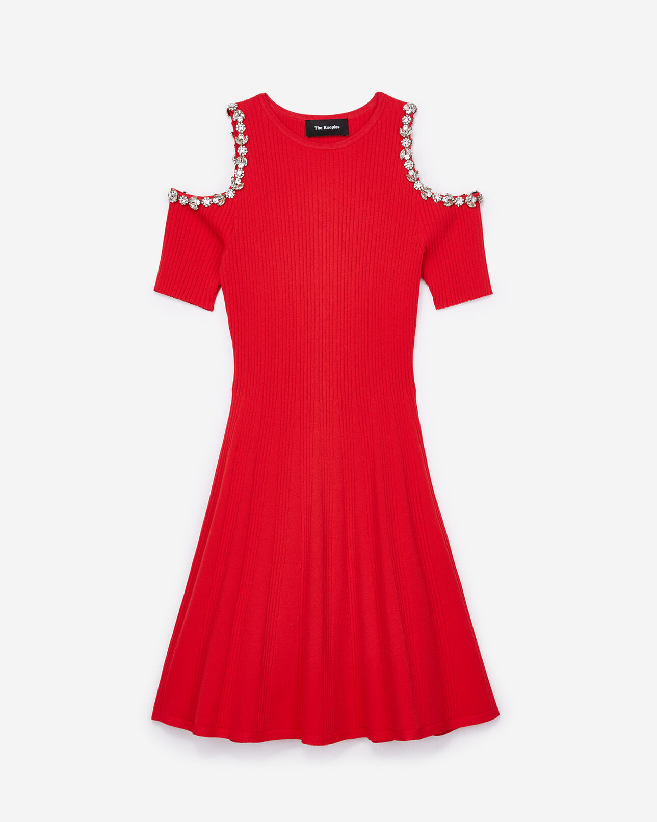 The Kooples FEMME RED robe maille rouge bijoux
