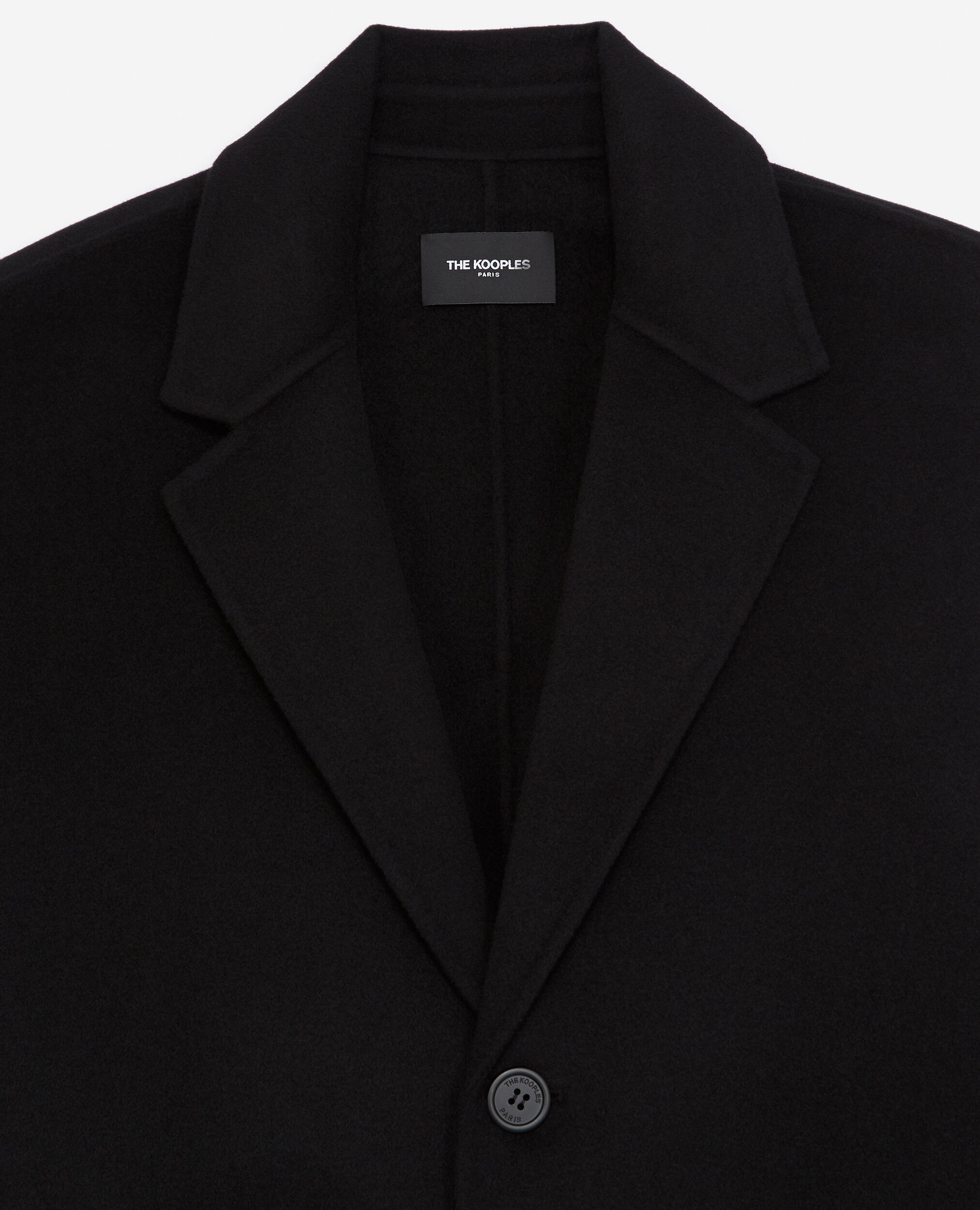 Double-faced black wool coat, BLACK, hi-res image number null