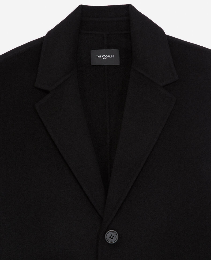 manteau laine noire double face