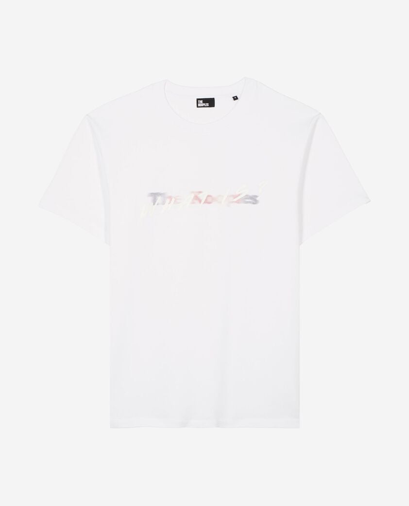 The Kooples MEN WHITE t-shirt with white multicolored logo
