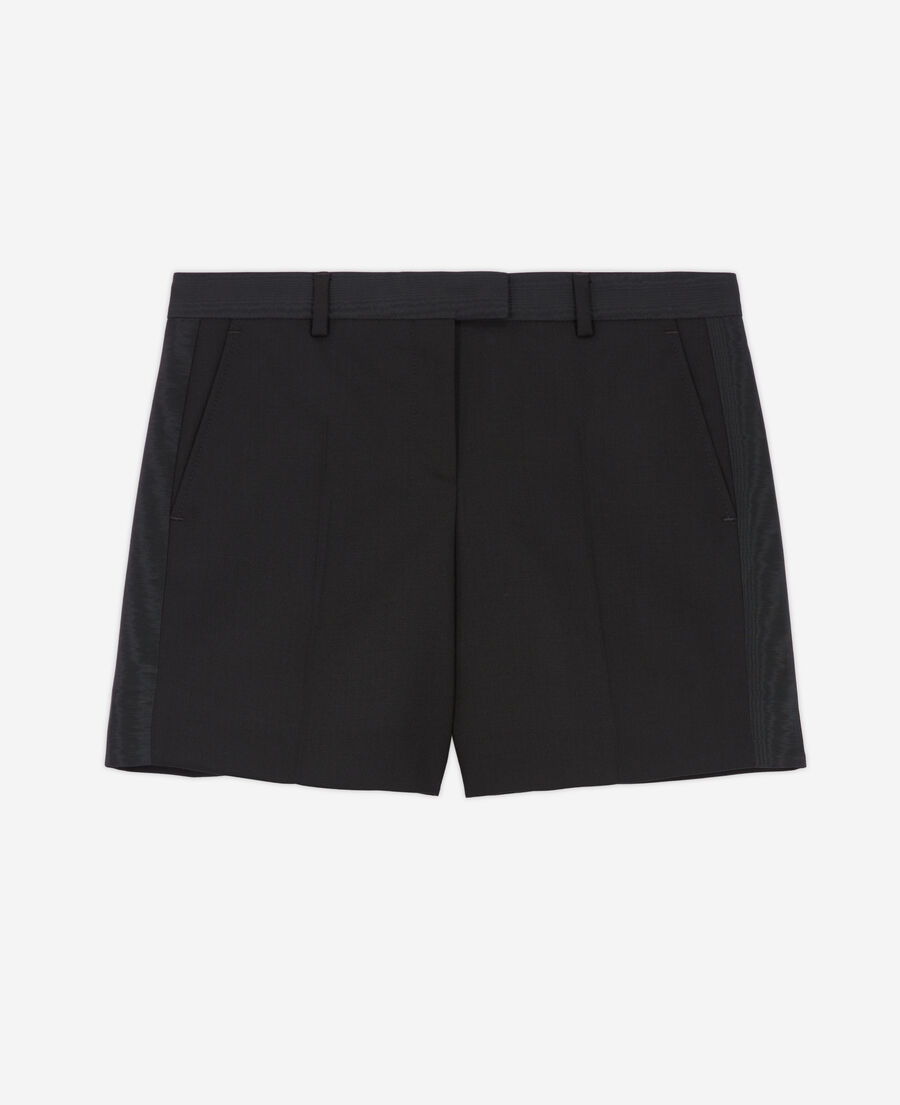 short en laine noir