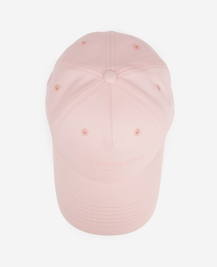 pink cotton cap with tone-on-tone logo