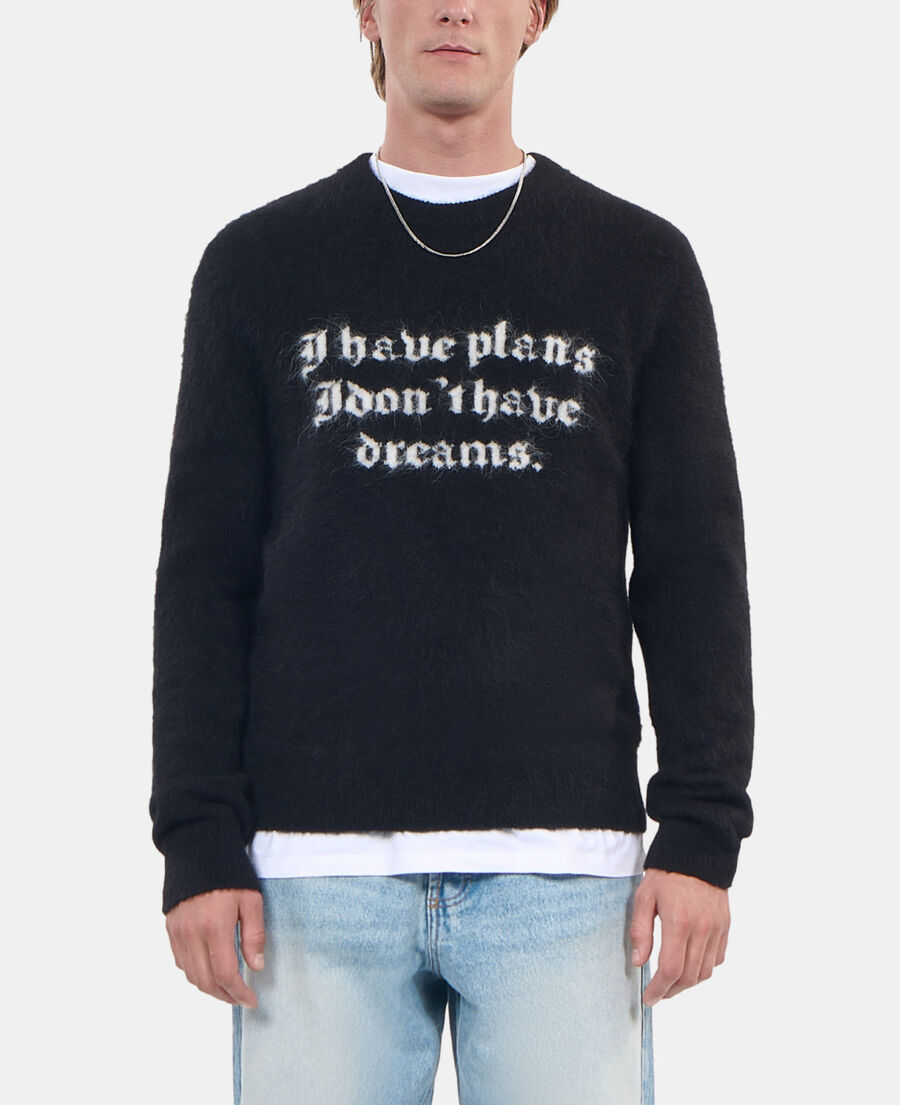 The Kooples H BLACK / WHITE black alpaca sweater