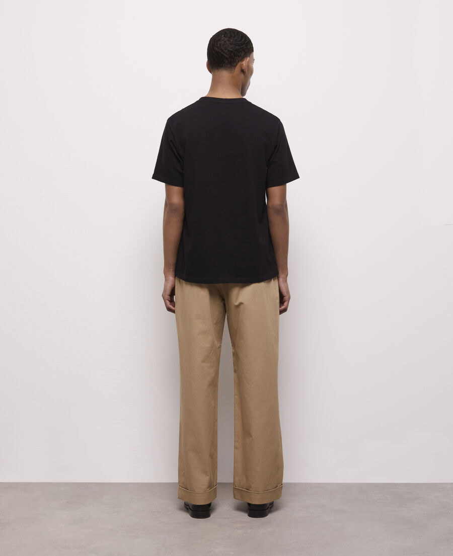 men's black t-shirt with snake logo print