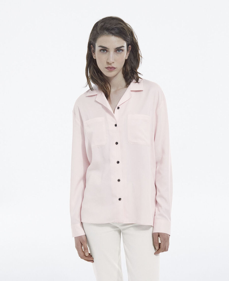 tencel button-up pink oversized shirt