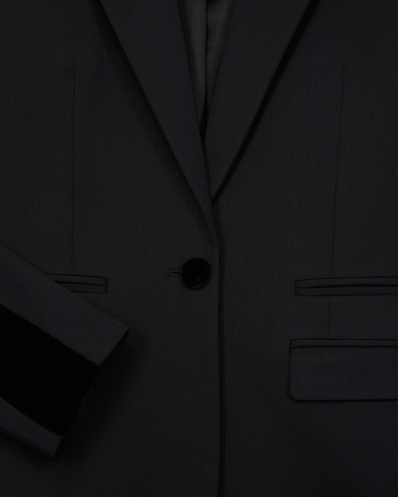 The Kooples FEMME BLACK veste de tailleur noire galons velours