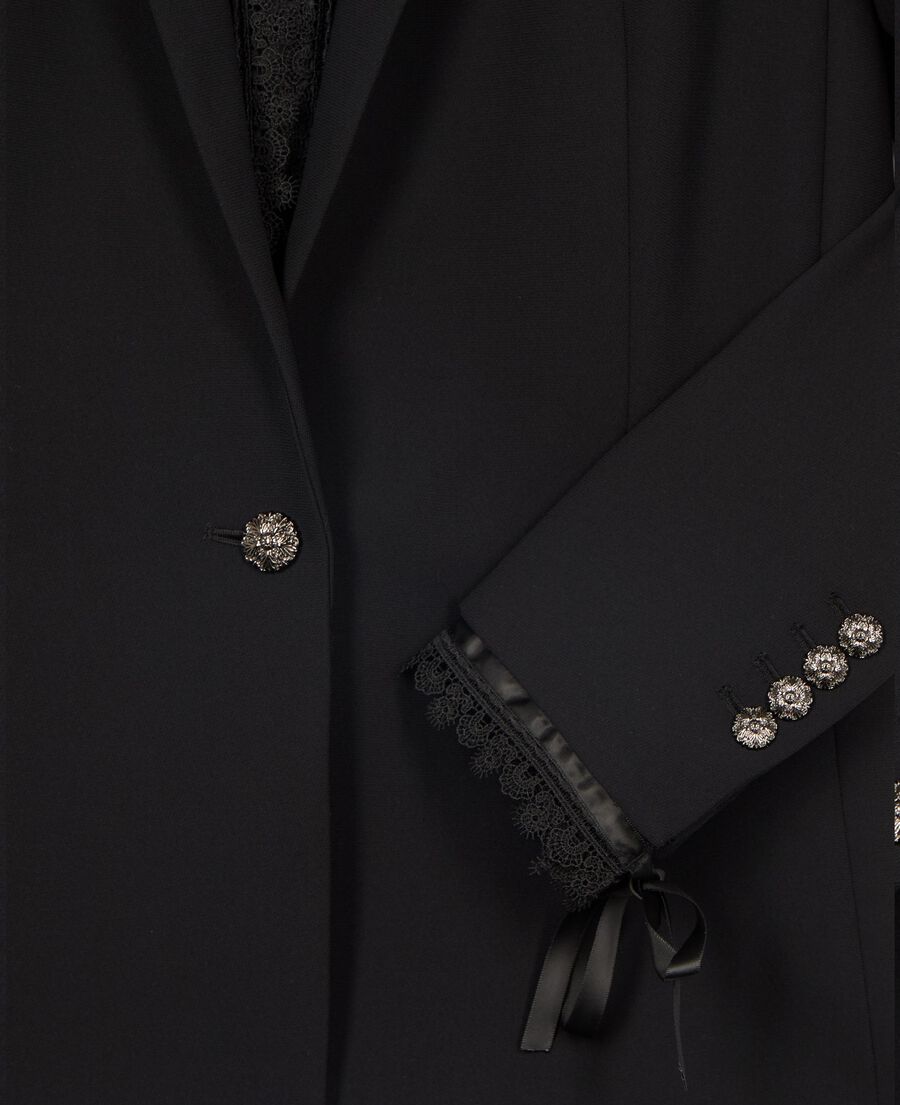 The Kooples F BLACK suit jacket with black lace band