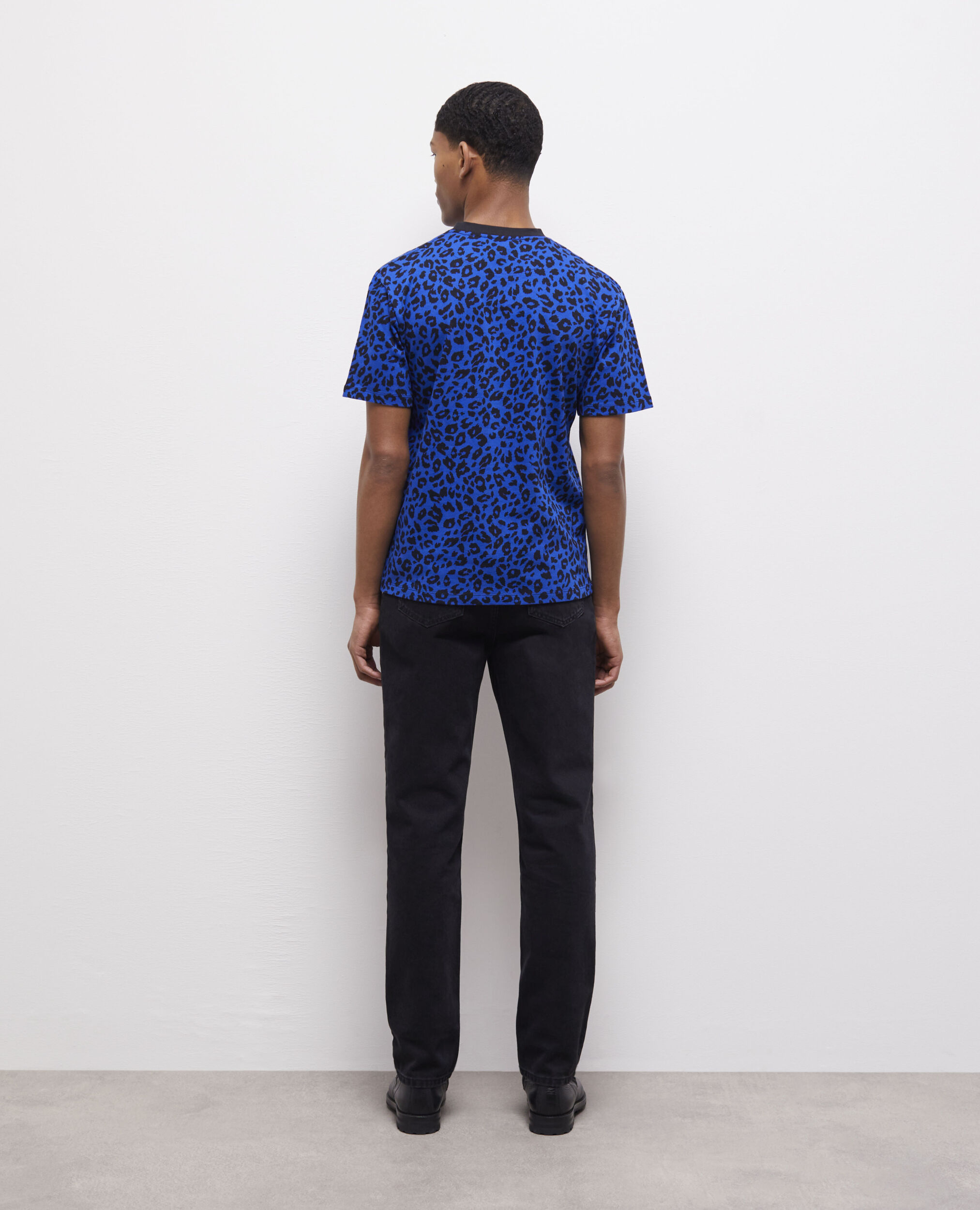 Men's blue leopard print shirt, BLUE ELECTRIC, hi-res image number null