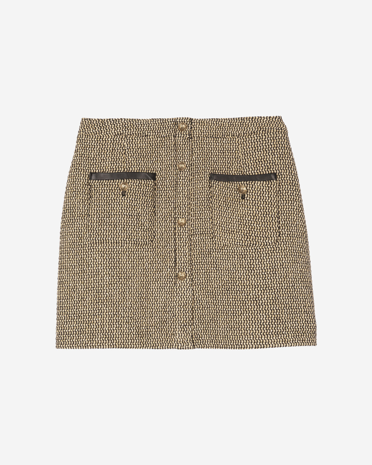 The Kooples FEMME BLACK / GOLD jupe courte dorée