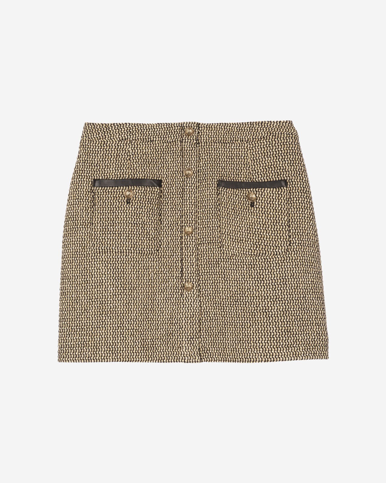 The Kooples FEMME BLACK / GOLD jupe courte dorée