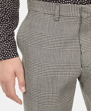 The Kooples HOMME BLACK WHITE pantalon de costume en laine pied de poule noir et blanc