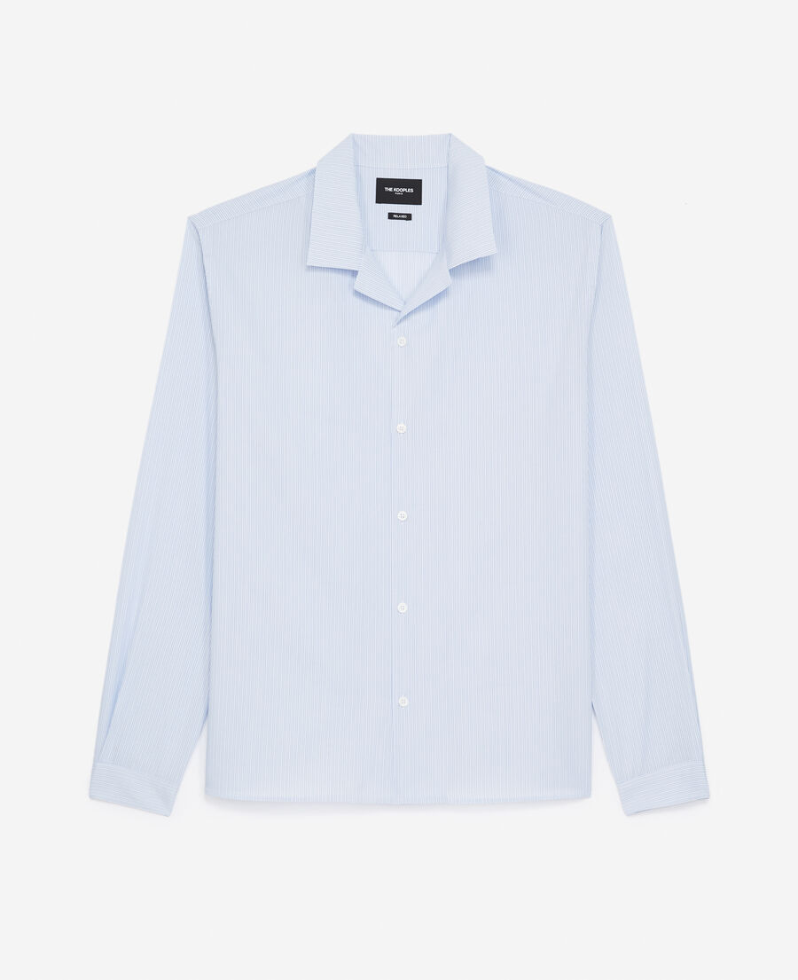 camisa algodón azul y blanca rayas