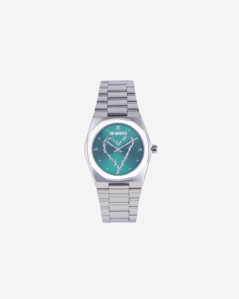 The Kooples UNISEX SILVER silberne drahtuhr mit herzmotiv