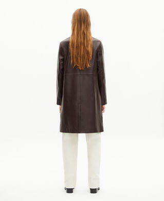 The Kooples F WINE RED long burgundy leather coat