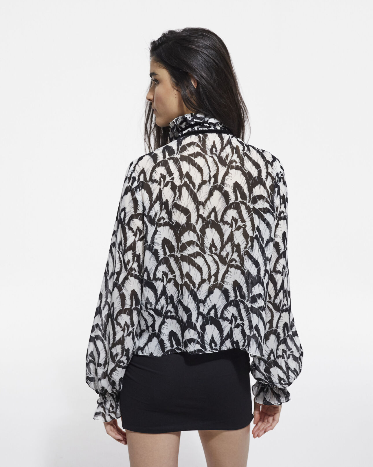 The Kooples WOMEN OFF WHITE / BLACK printed top
